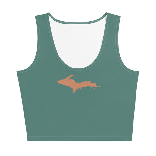 Michigan Upper Peninsula Crop Tank (w/ Copper UP Outline) | Copper Green