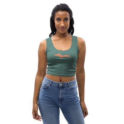 Michigan Upper Peninsula Crop Tank (w/ Copper UP Outline) | Copper Green