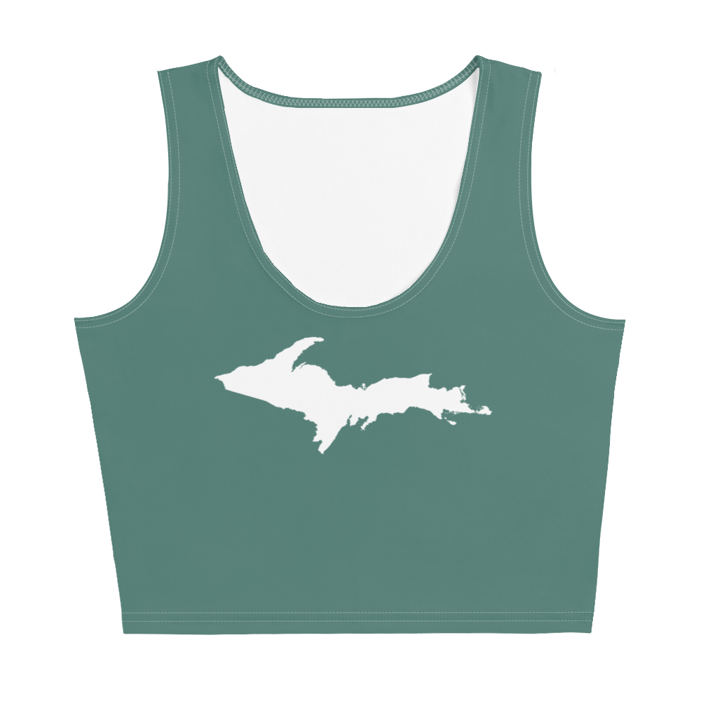 Michigan Upper Peninsula Crop Tank (w/ UP Outline) | Copper Green