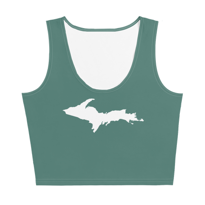 Michigan Upper Peninsula Crop Tank (w/ UP Outline) | Copper Green