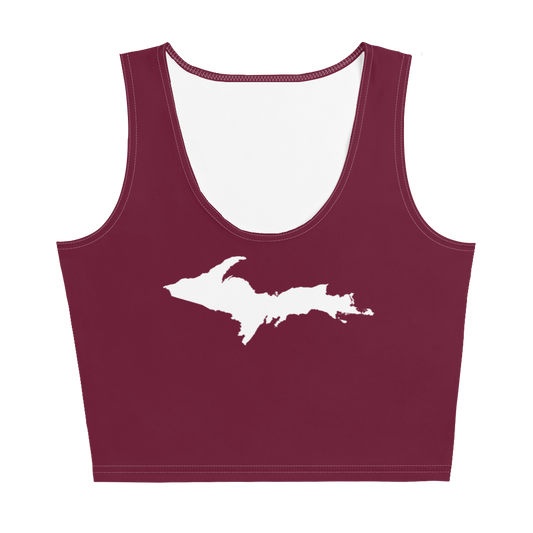 Michigan Upper Peninsula Crop Tank (w/ UP Outline) | Old Mission Burgundy