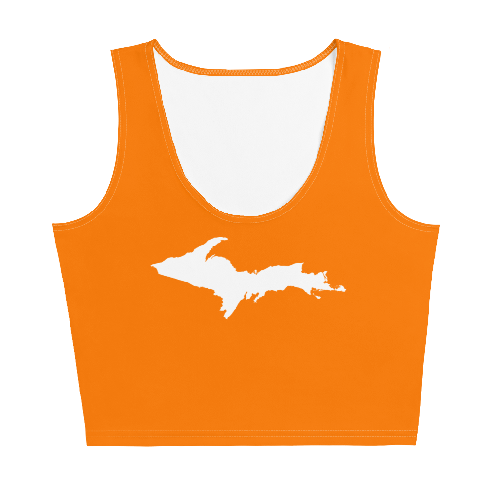 Michigan Upper Peninsula Crop Tank (w/ UP Outline) | Safety Orange