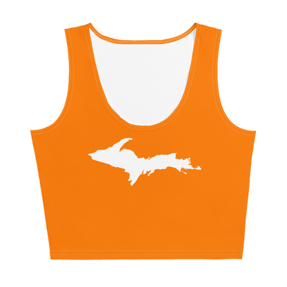 Michigan Upper Peninsula Crop Tank (w/ UP Outline) | Safety Orange