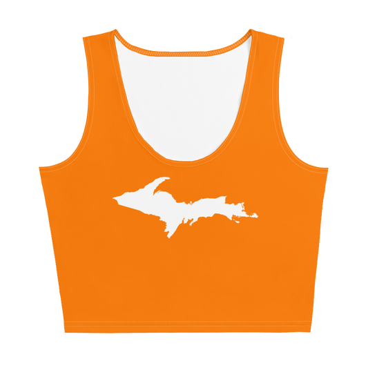 Michigan Upper Peninsula Crop Tank (w/ UP Outline) | Safety Orange