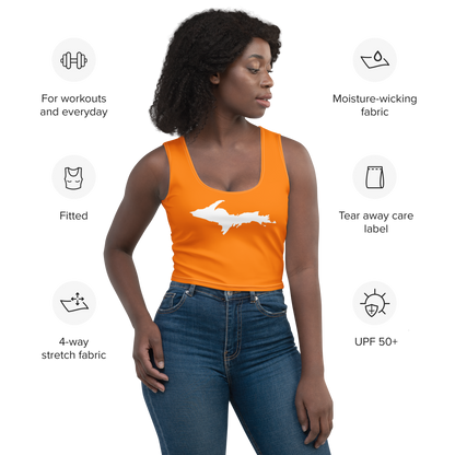 Michigan Upper Peninsula Crop Tank (w/ UP Outline) | Safety Orange