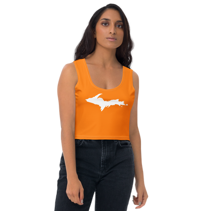 Michigan Upper Peninsula Crop Tank (w/ UP Outline) | Safety Orange