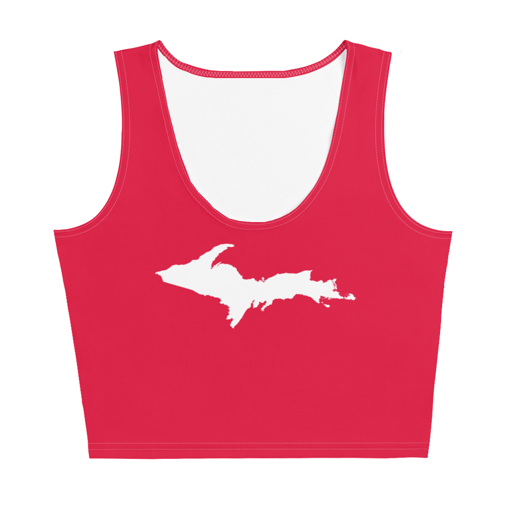 Michigan Upper Peninsula Crop Tank (w/ UP Outline) | Lighthouse Red