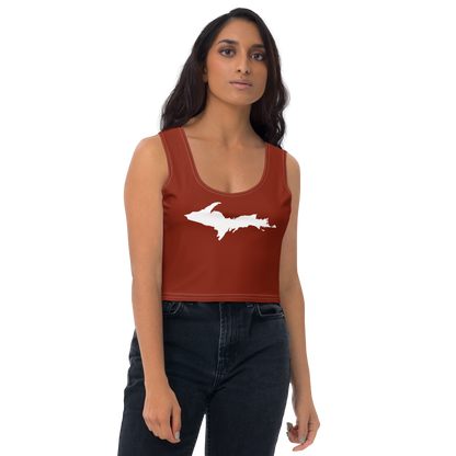 Michigan Upper Peninsula Crop Tank (w/ UP Outline) | Cherryland Red