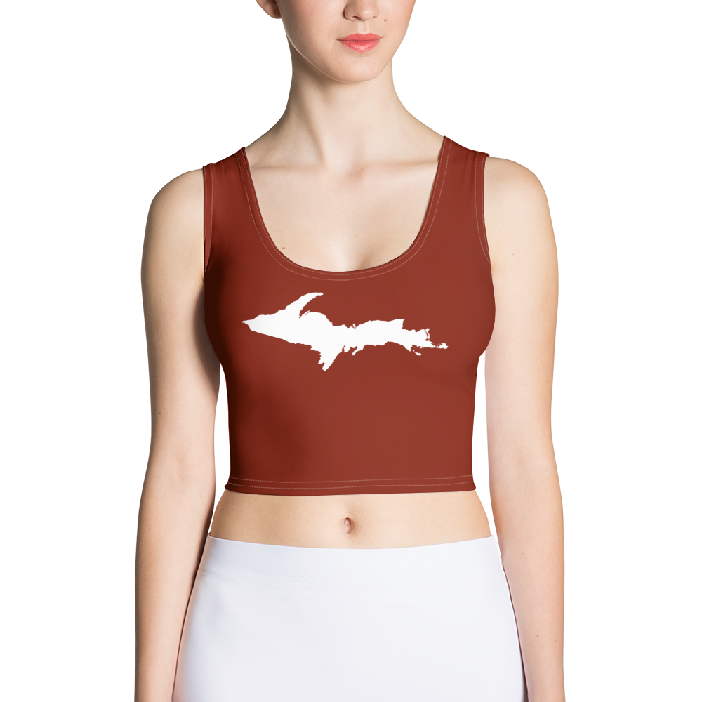 Michigan Upper Peninsula Crop Tank (w/ UP Outline) | Cherryland Red