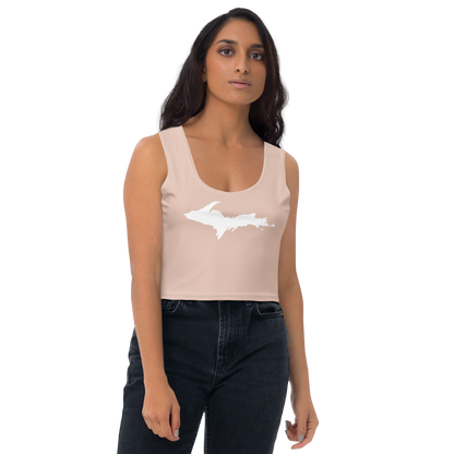 Michigan Upper Peninsula Crop Tank (w/ UP Outline) | Rose Gold