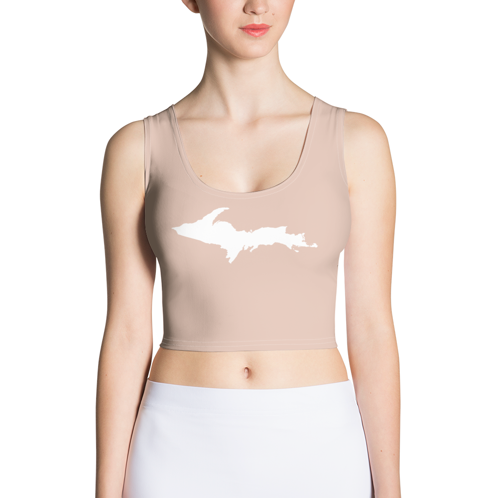 Michigan Upper Peninsula Crop Tank (w/ UP Outline) | Rose Gold