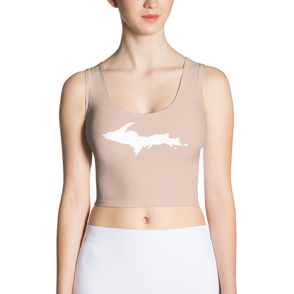 Michigan Upper Peninsula Crop Tank (w/ UP Outline) | Rose Gold