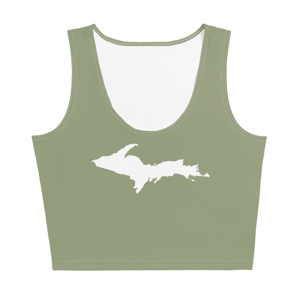 Michigan Upper Peninsula Crop Tank (w/ UP Outline) | Beachgrass Green