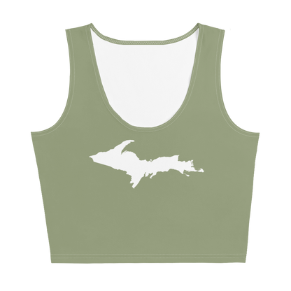 Michigan Upper Peninsula Crop Tank (w/ UP Outline) | Beachgrass Green