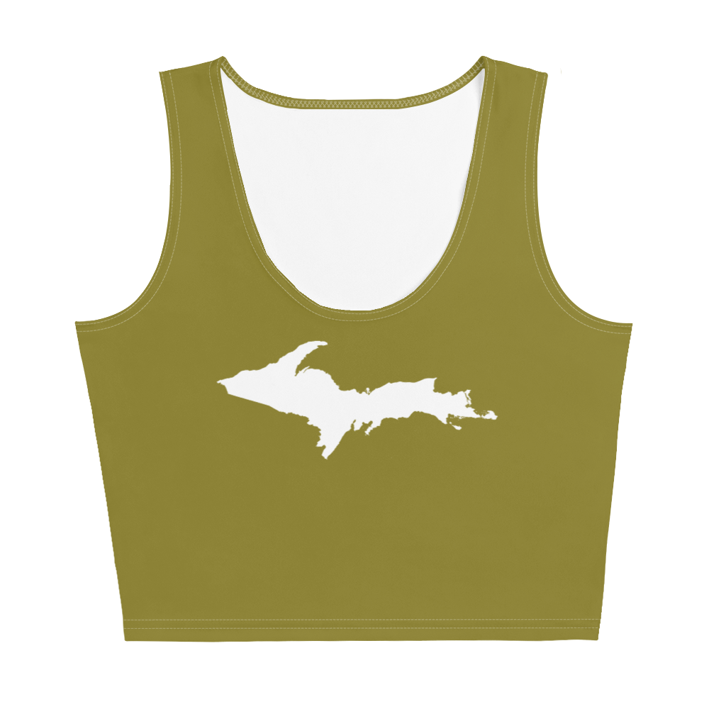 Michigan Upper Peninsula Crop Tank (w/ UP Outline) | Scrub Gold