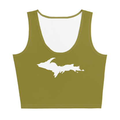 Michigan Upper Peninsula Crop Tank (w/ UP Outline) | Scrub Gold