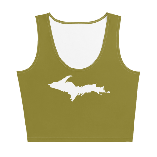 Michigan Upper Peninsula Crop Tank (w/ UP Outline) | Scrub Gold