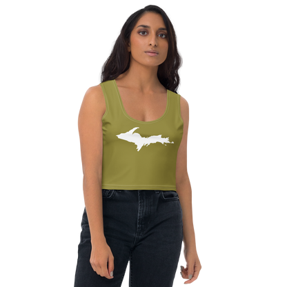 Michigan Upper Peninsula Crop Tank (w/ UP Outline) | Scrub Gold