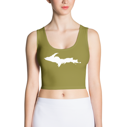 Michigan Upper Peninsula Crop Tank (w/ UP Outline) | Scrub Gold