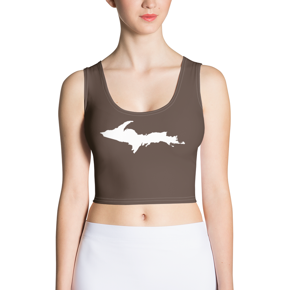 Michigan Upper Peninsula Crop Tank (w/ UP Outline) | Hickory Color