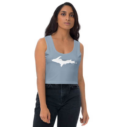 Michigan Upper Peninsula Crop Tank (w/ UP Outline) | B-24 Grey