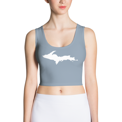 Michigan Upper Peninsula Crop Tank (w/ UP Outline) | B-24 Grey