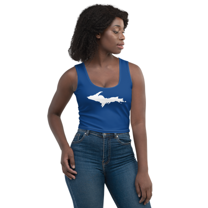 Michigan Upper Peninsula Crop Tank (w/ UP Outline) | Dearborn Blue