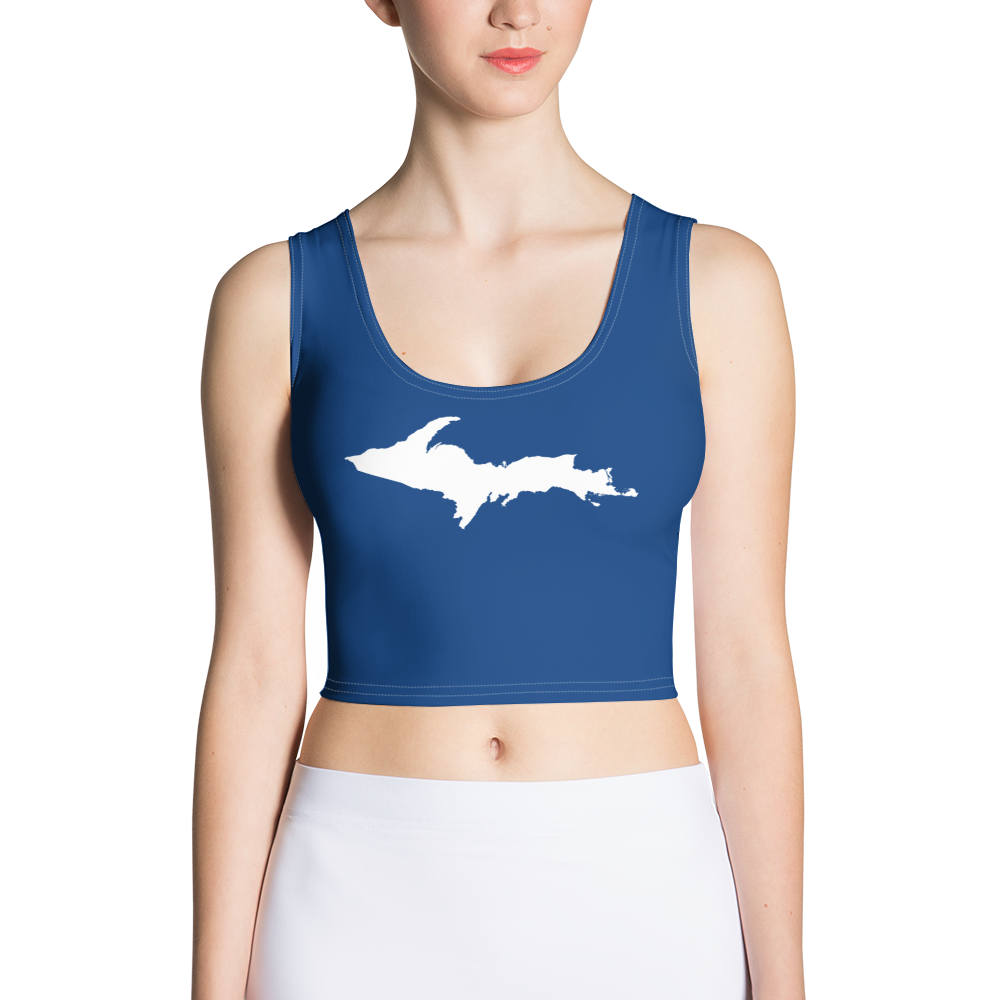 Michigan Upper Peninsula Crop Tank (w/ UP Outline) | Dearborn Blue