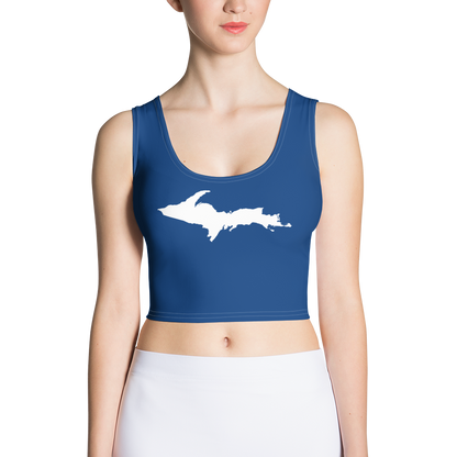 Michigan Upper Peninsula Crop Tank (w/ UP Outline) | Dearborn Blue