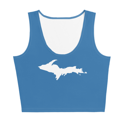 Michigan Upper Peninsula Crop Tank (w/ UP Outline) | Lake Superior Blue