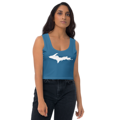 Michigan Upper Peninsula Crop Tank (w/ UP Outline) | Blueberry