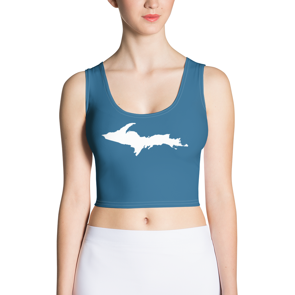 Michigan Upper Peninsula Crop Tank (w/ UP Outline) | Blueberry