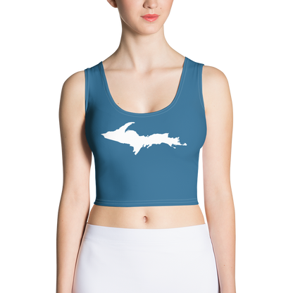 Michigan Upper Peninsula Crop Tank (w/ UP Outline) | Blueberry