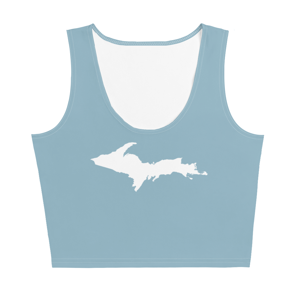 Michigan Upper Peninsula Crop Tank (w/ UP Outline) | Opal Blue