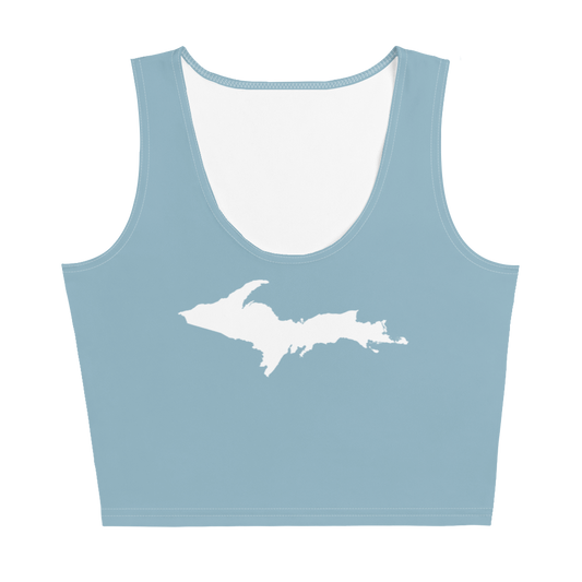 Michigan Upper Peninsula Crop Tank (w/ UP Outline) | Opal Blue