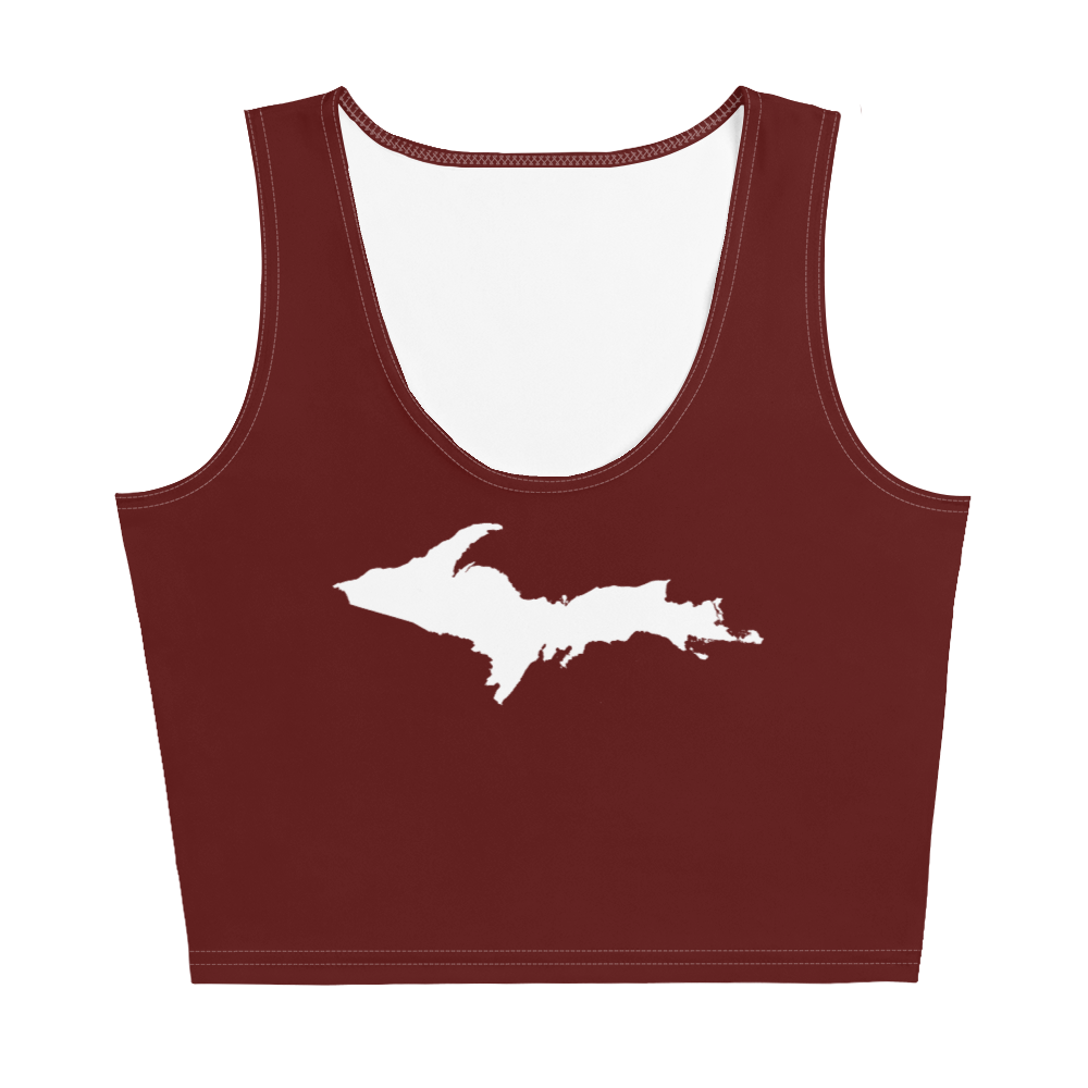 Michigan Upper Peninsula Crop Tank (w/ UP Outline) | Cherrywood Color