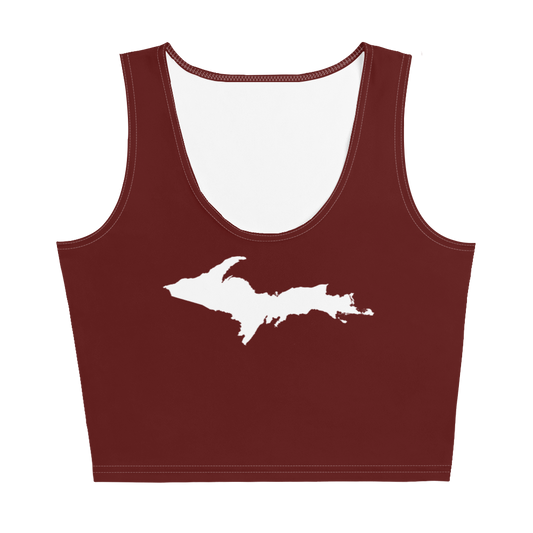 Michigan Upper Peninsula Crop Tank (w/ UP Outline) | Cherrywood Color