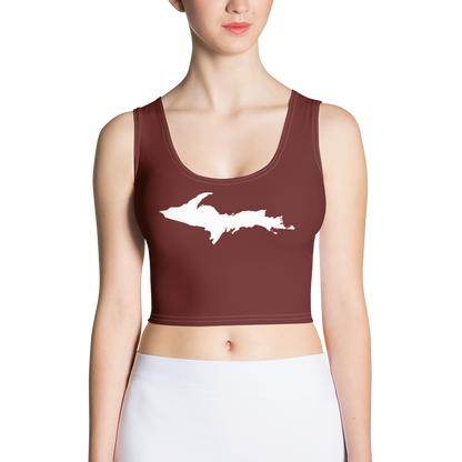 Michigan Upper Peninsula Crop Tank (w/ UP Outline) | Cherrywood Color