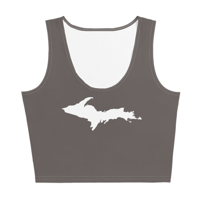 Michigan Upper Peninsula Crop Tank (w/ UP Outline) | Warren Tank Grey