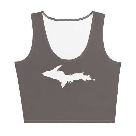 Michigan Upper Peninsula Crop Tank (w/ UP Outline) | Warren Tank Grey