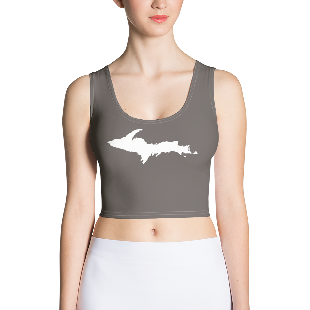 Michigan Upper Peninsula Crop Tank (w/ UP Outline) | Warren Tank Grey