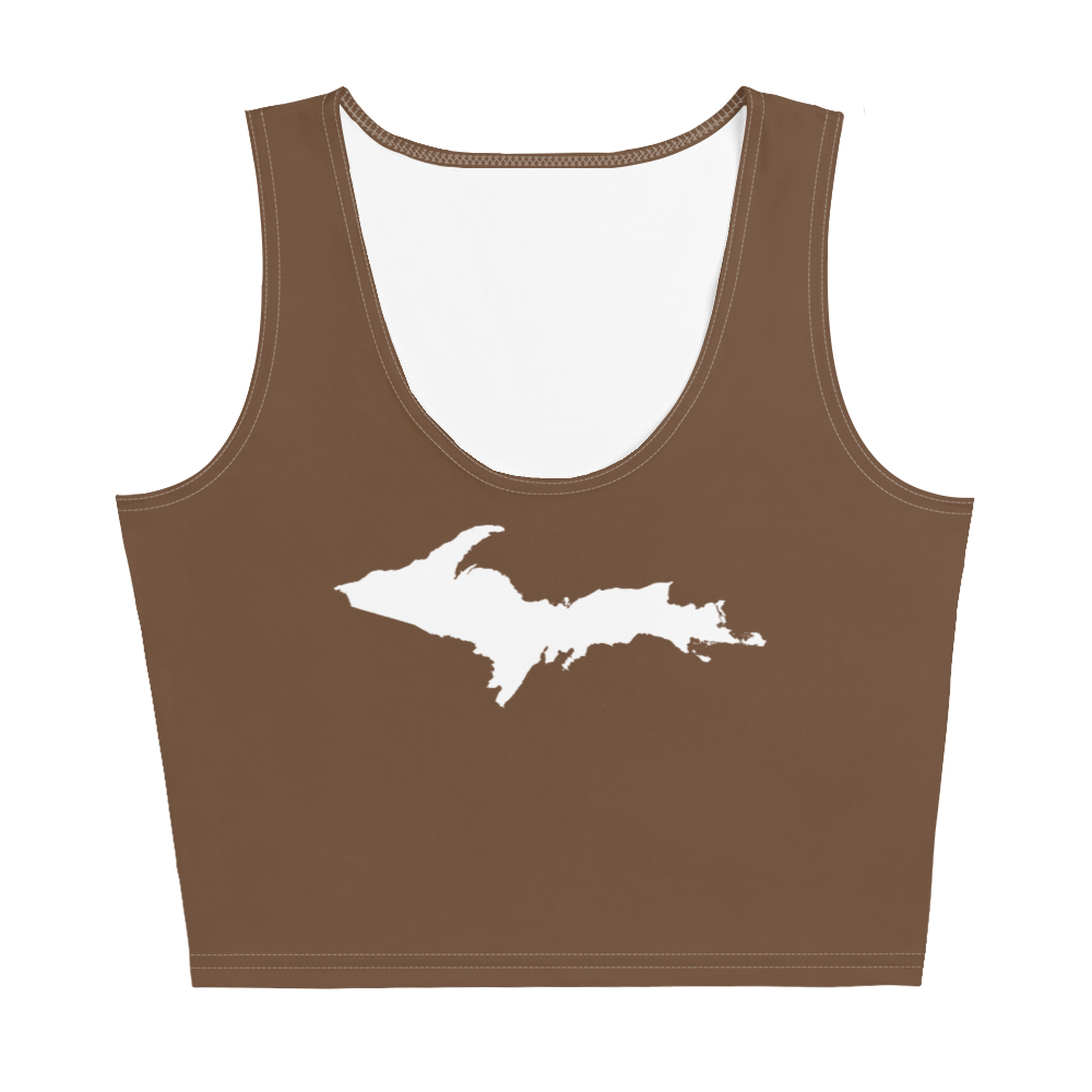 Michigan Upper Peninsula Crop Tank (w/ UP Outline) | Coffee Color