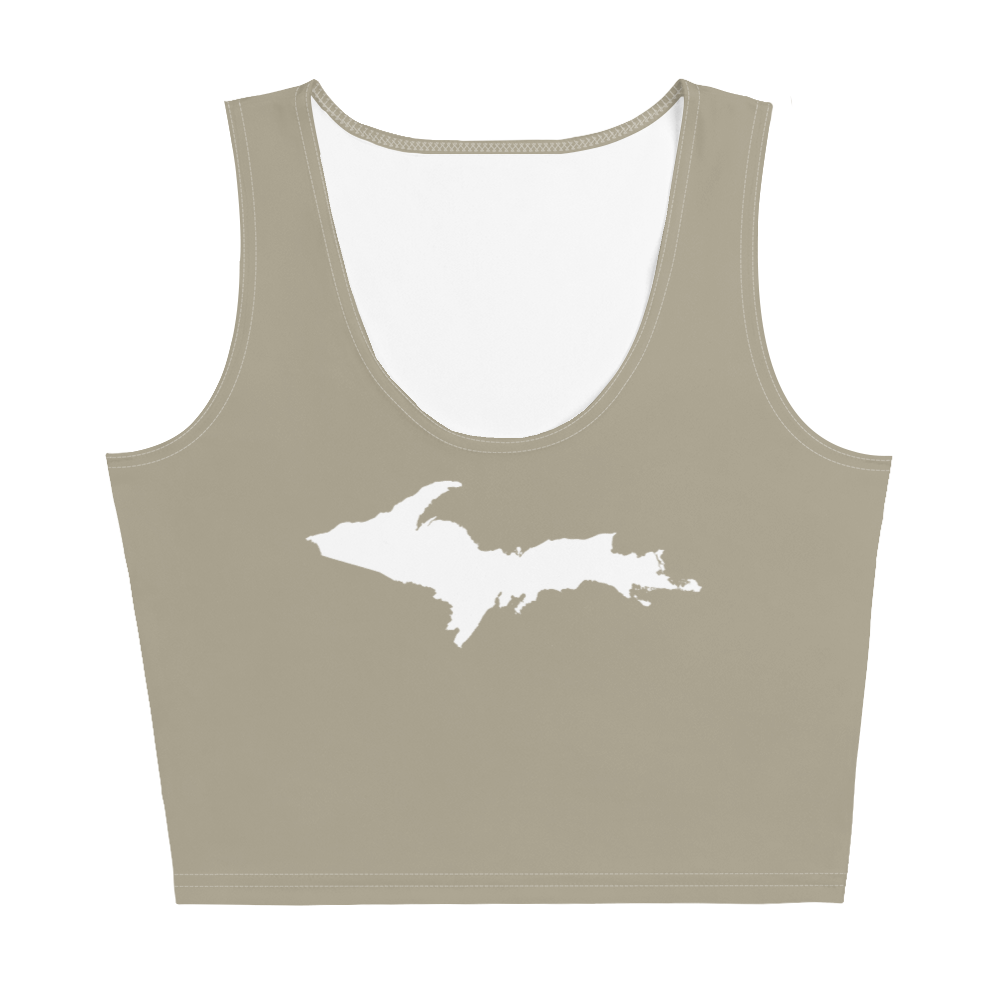 Michigan Upper Peninsula Crop Tank (w/ UP Outline) | Petoskey Stone Grey