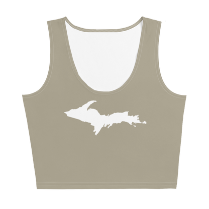 Michigan Upper Peninsula Crop Tank (w/ UP Outline) | Petoskey Stone Grey