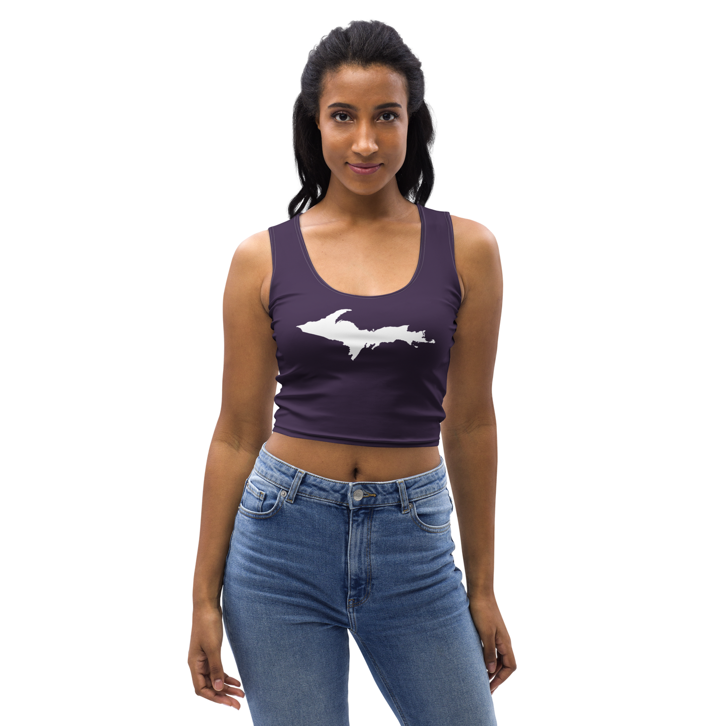 Michigan Upper Peninsula Crop Tank (w/ UP Outline) | Blackcurrant