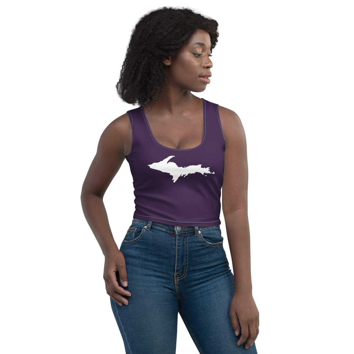 Michigan Upper Peninsula Crop Tank (w/ UP Outline) | Blackcurrant