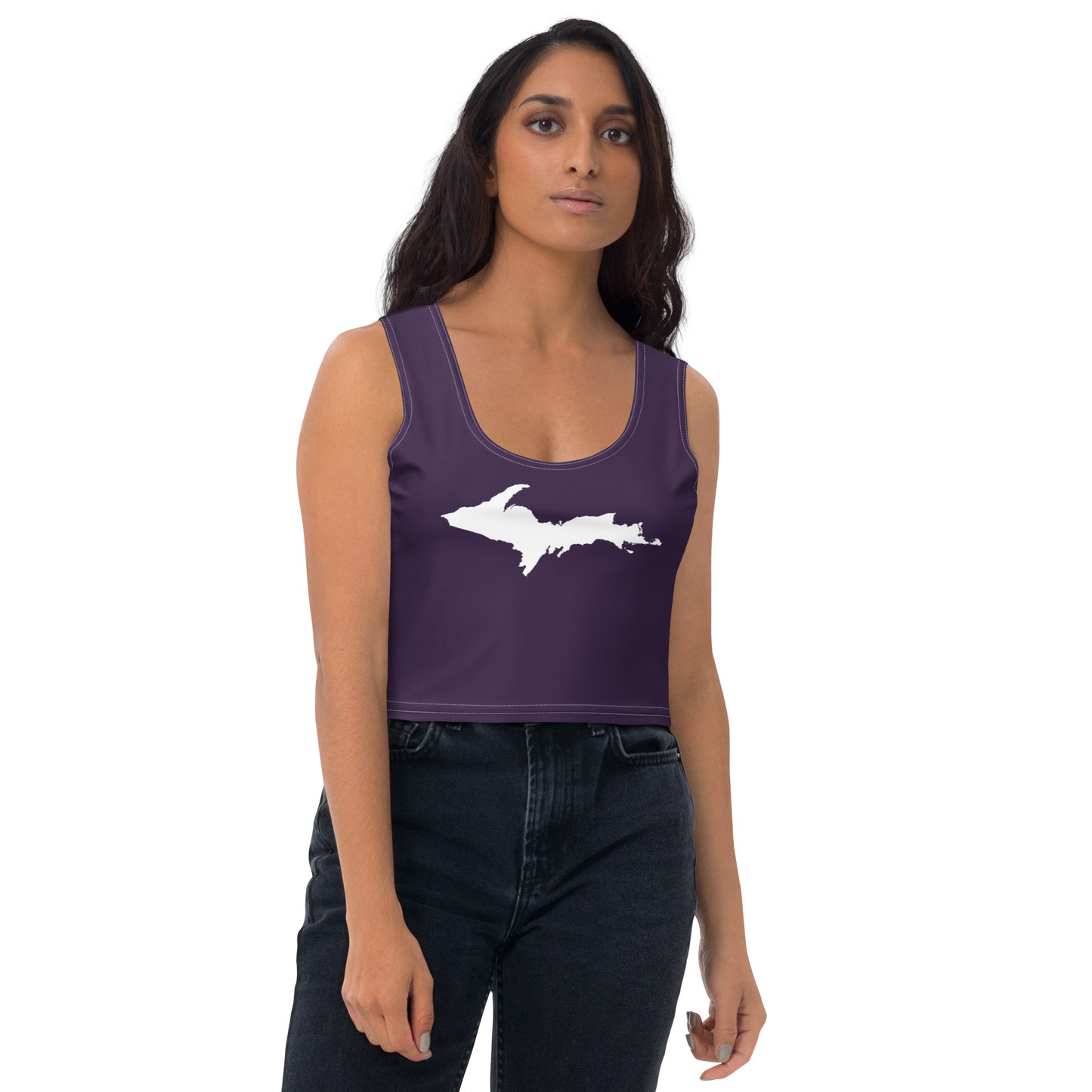 Michigan Upper Peninsula Crop Tank (w/ UP Outline) | Blackcurrant