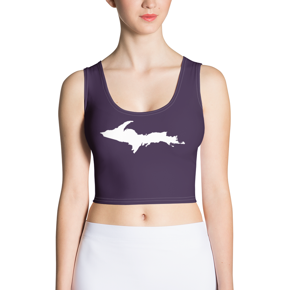 Michigan Upper Peninsula Crop Tank (w/ UP Outline) | Blackcurrant