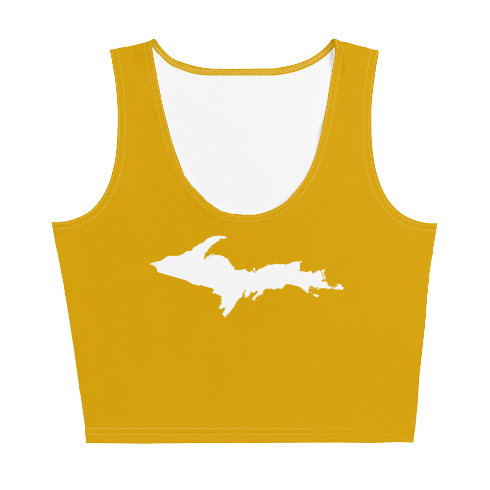 Michigan Upper Peninsula Crop Tank (w/ UP Outline) | Gold