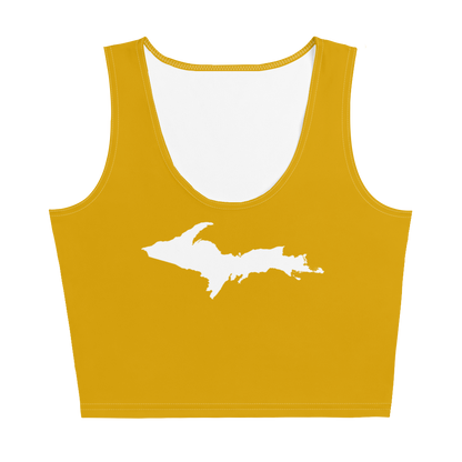 Michigan Upper Peninsula Crop Tank (w/ UP Outline) | Gold